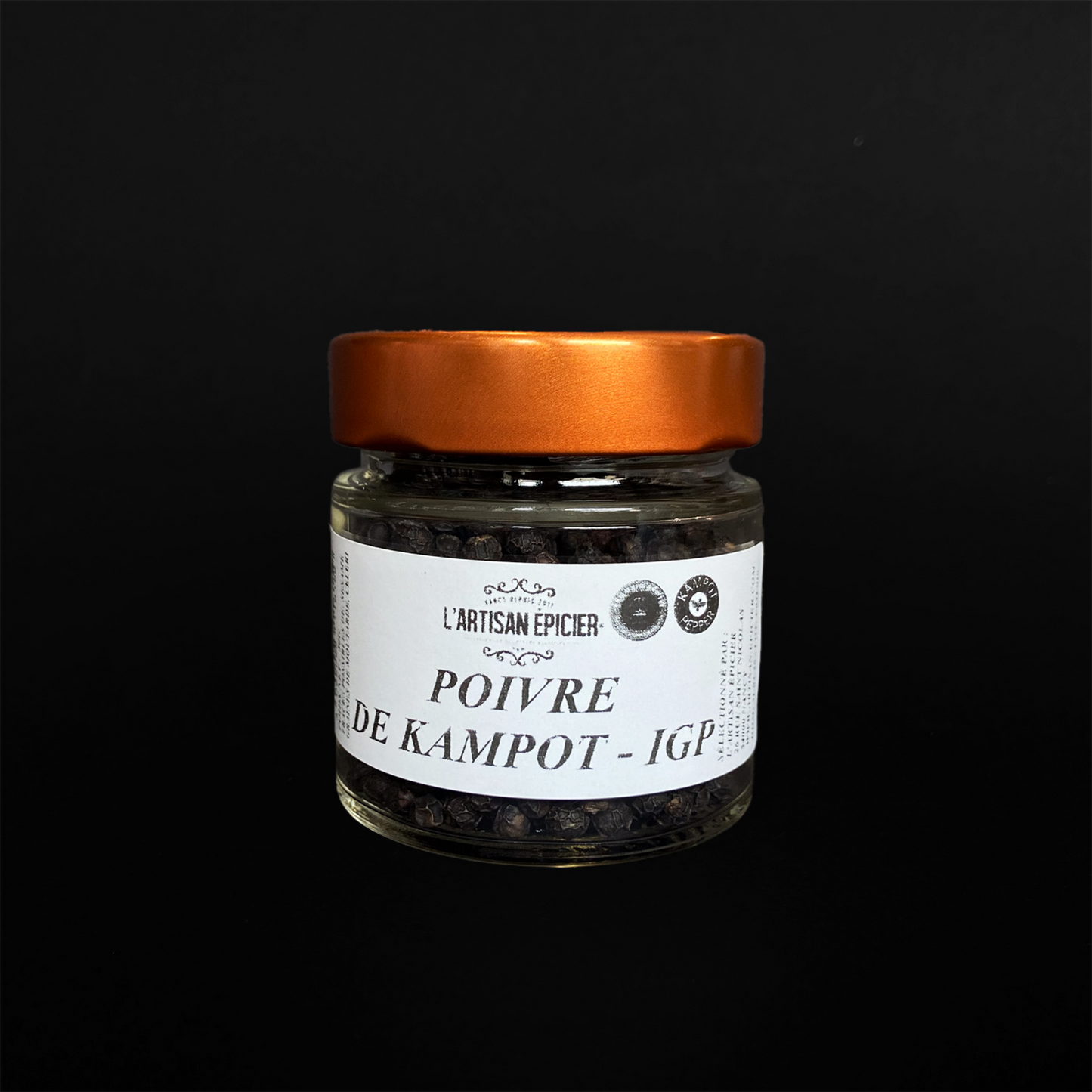 Poivre noir de Kampot - Cambodge - 50g/pot
